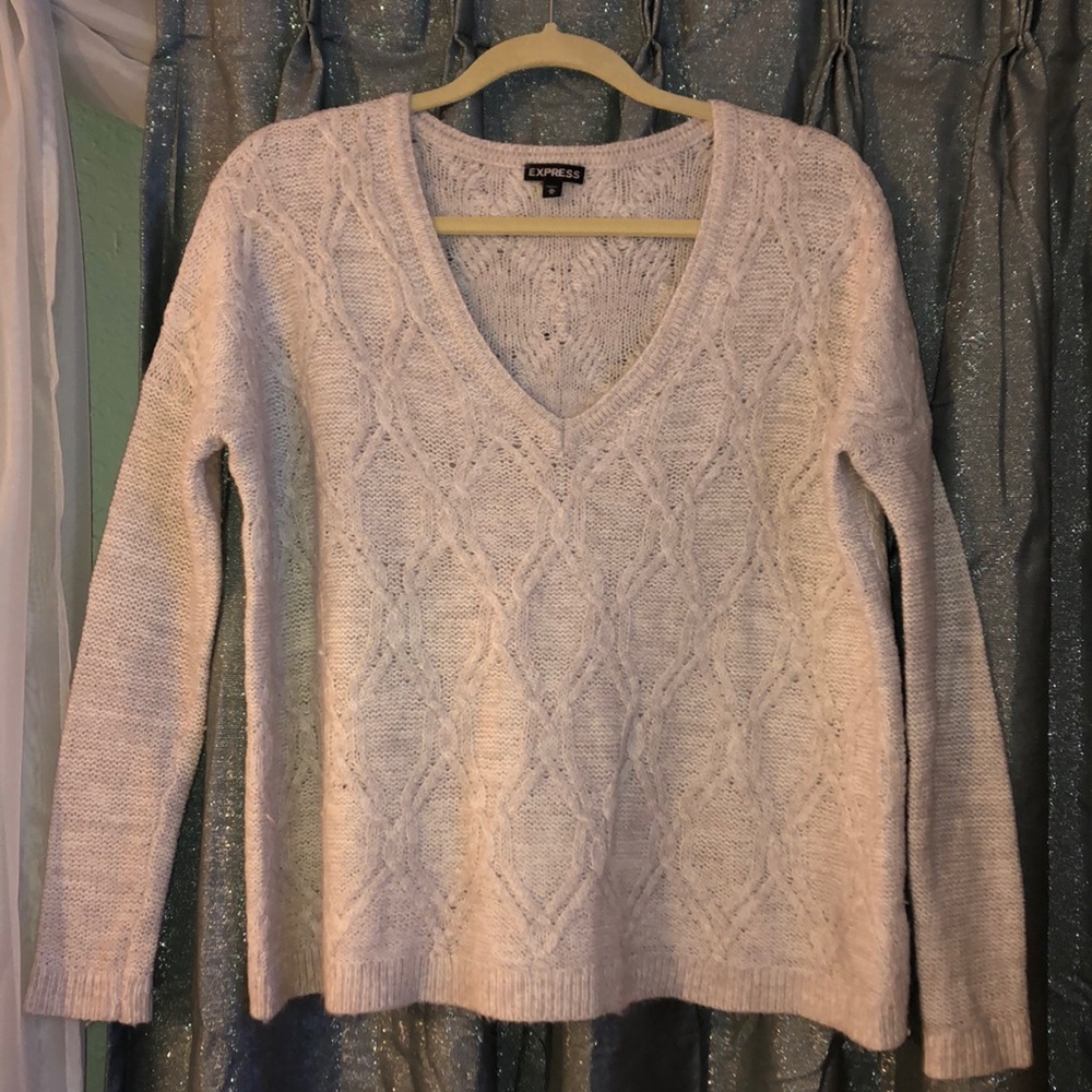 Express light grey boxy sweater M